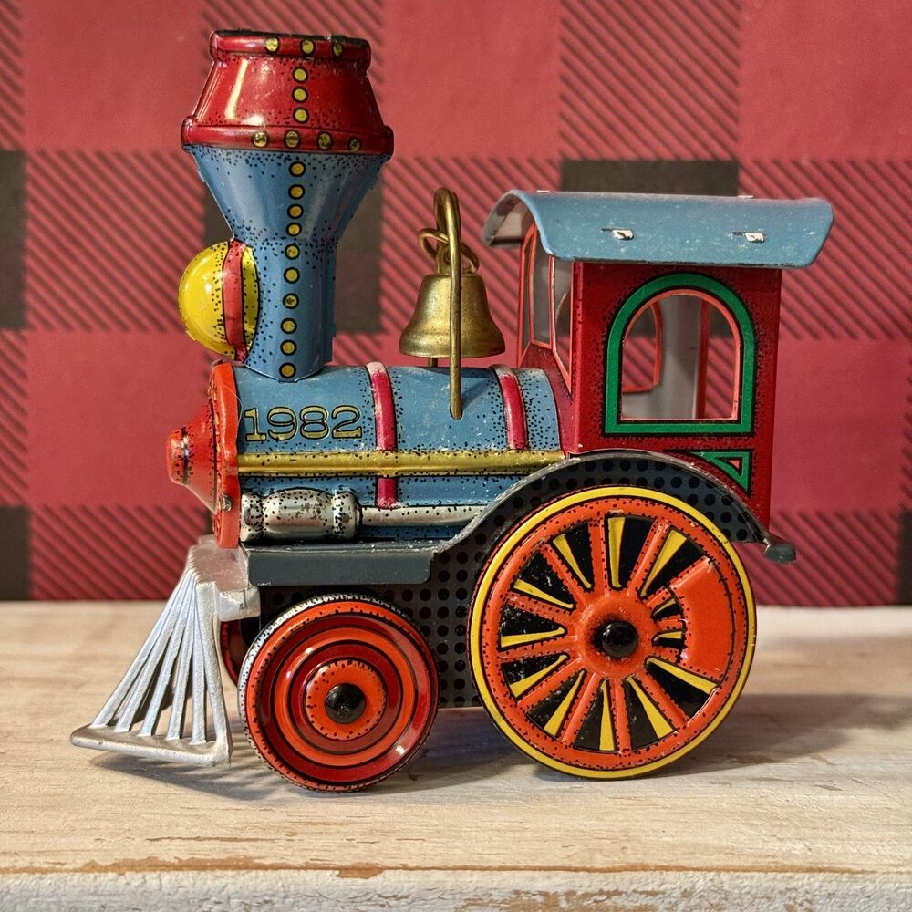 1982 Hallmark Tin Locomotive Train #1 Vintage Christmas Keepsake Ornament